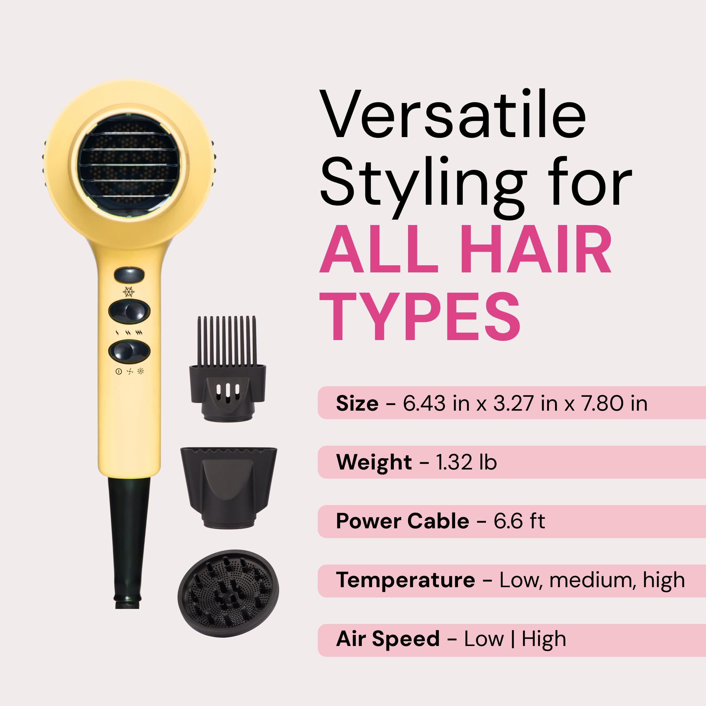 L'ANGE HAIR PowerStyle Ionic Turbo Dryer packaging highlights 1875W performance.