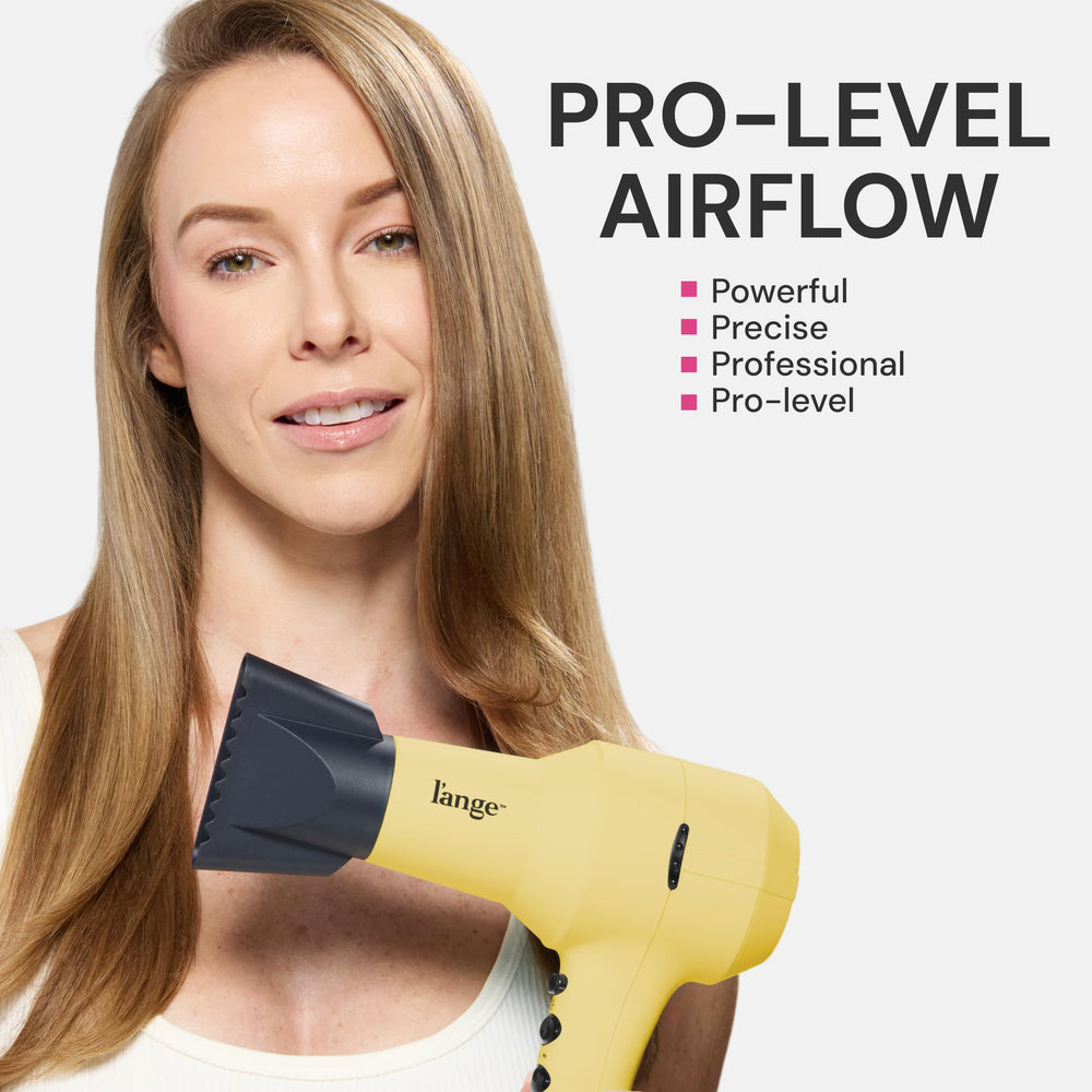 L'ANGE HAIR PowerStyle Ionic Turbo Dryer top view shows compact profile for storage.