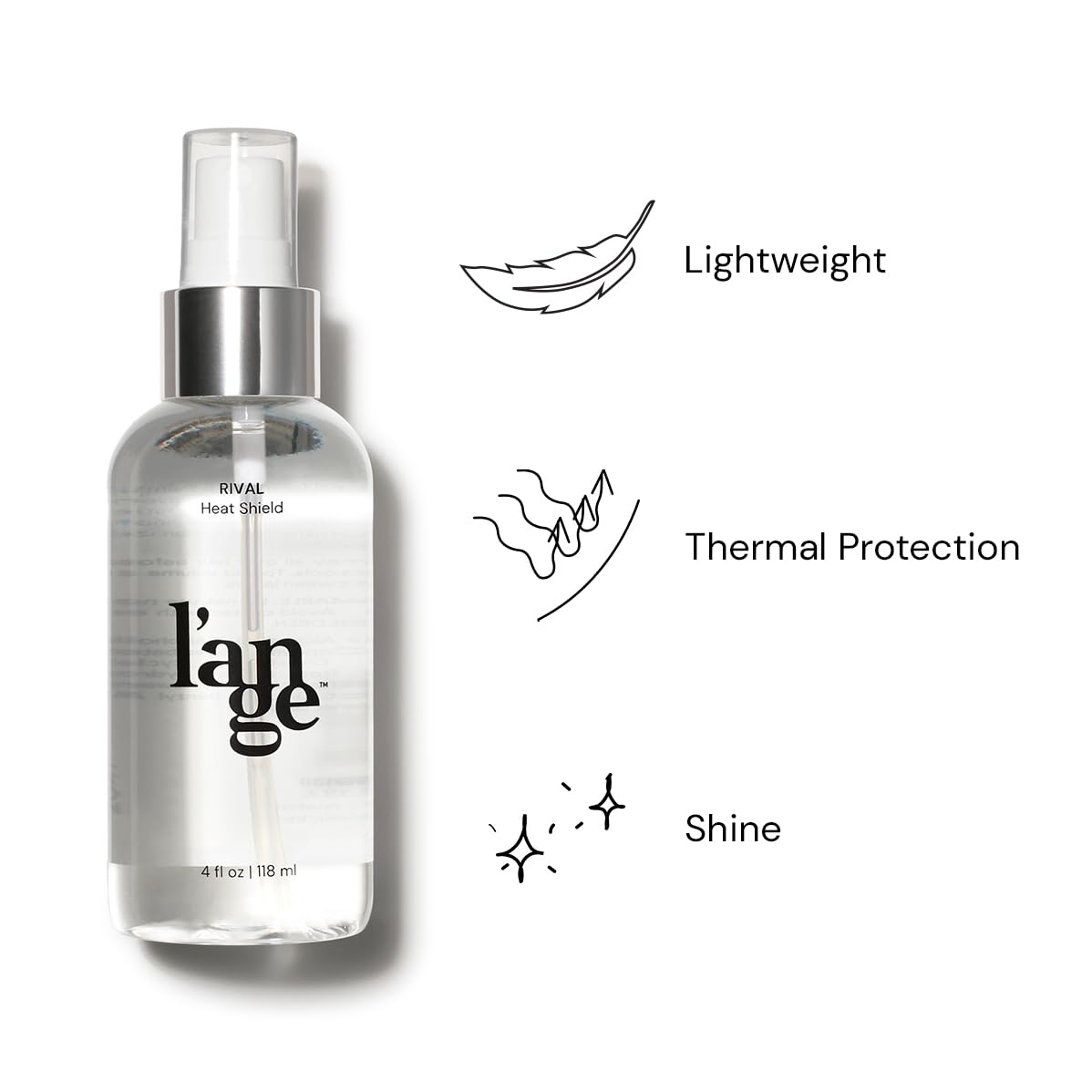 Close-up shows jojoba and safflower oils featured in Rival Heat Shield for hydration.