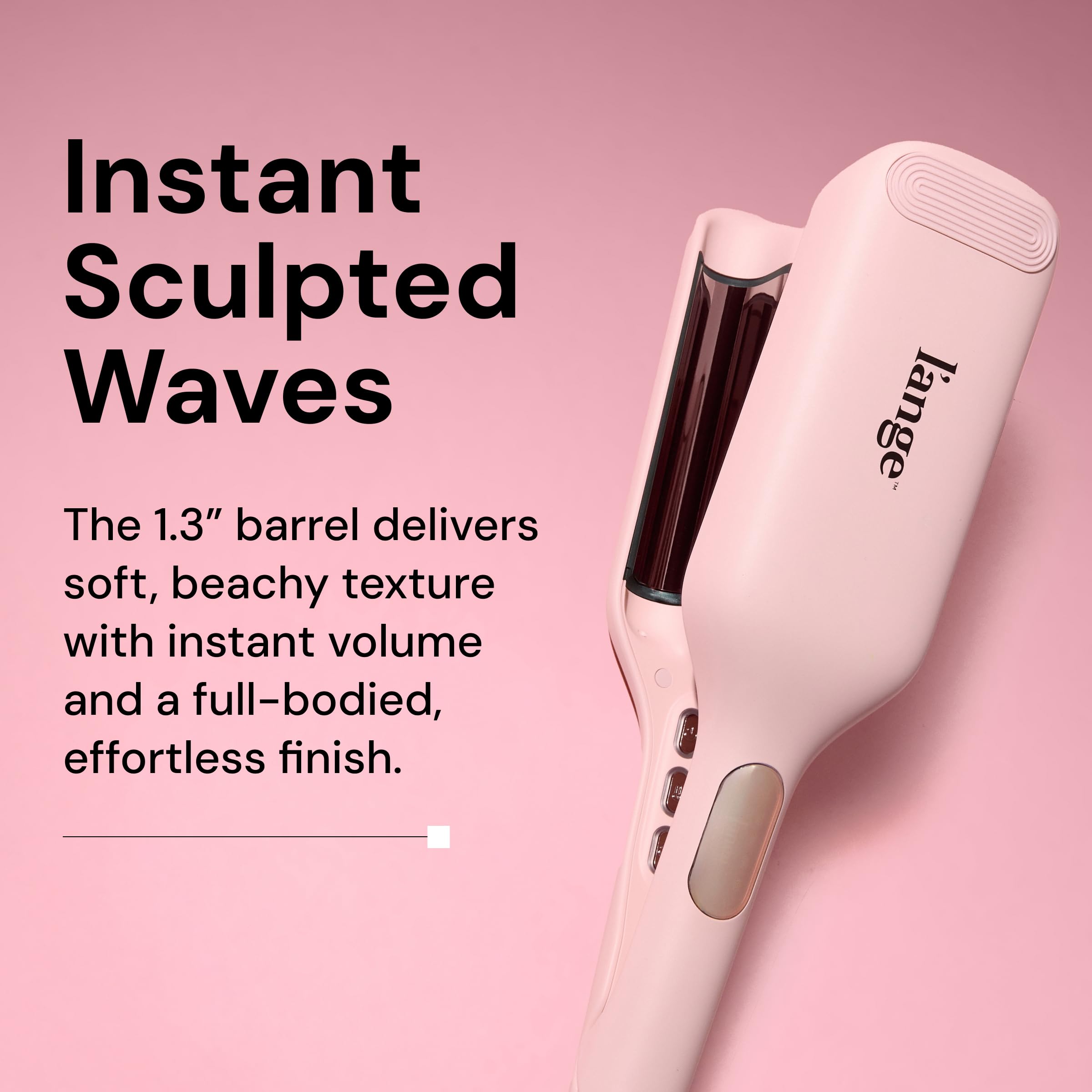 L'ANGE SculptWaver shows temperature range 280-430°F for versatile styling