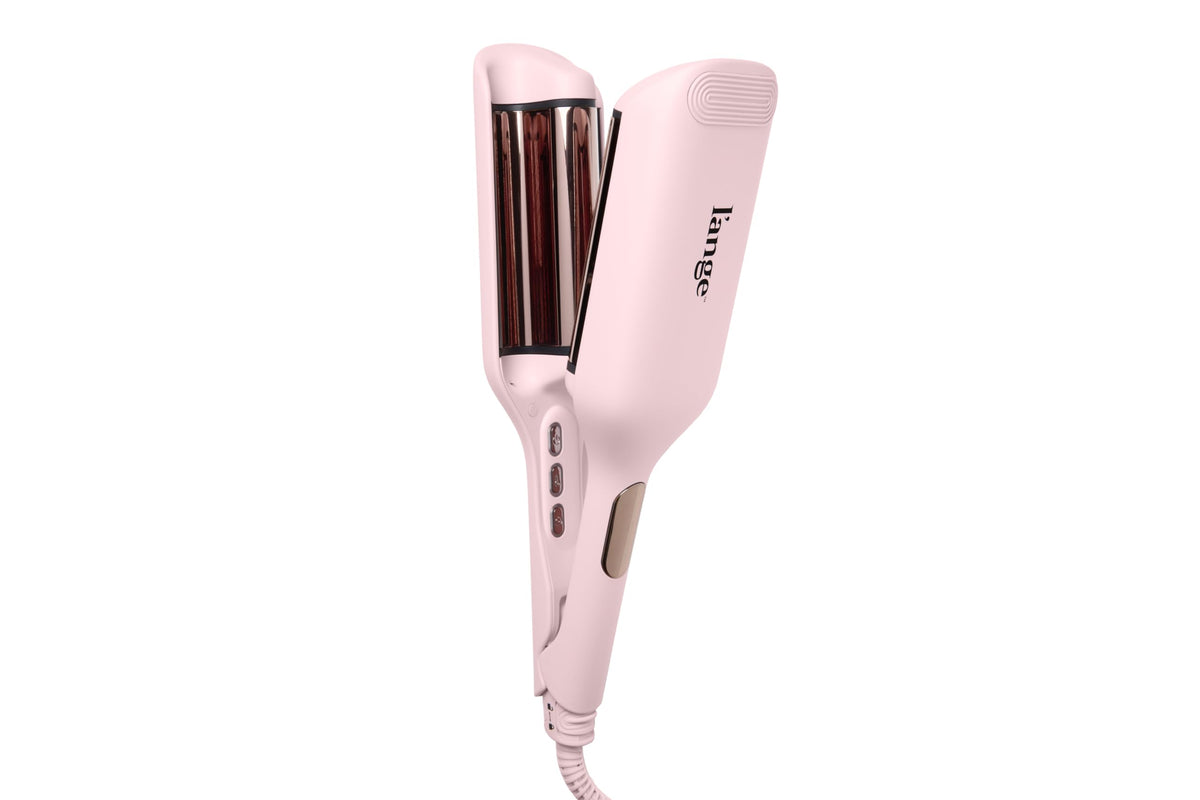 L'ANGE Hair SculptWaver titanium deep wave crimper in blush large for smooth, defined texture