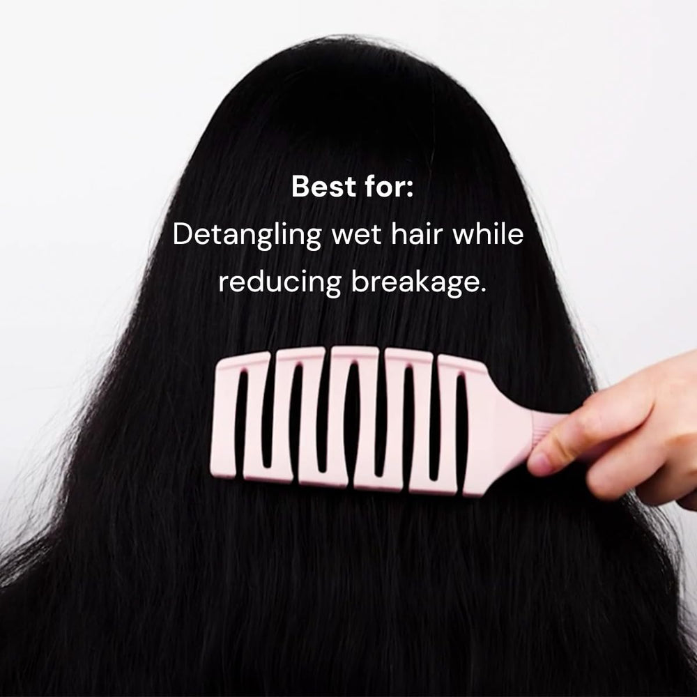 L'ANGE HAIR Siena brush in bag highlights compact size for travel-ready styling.