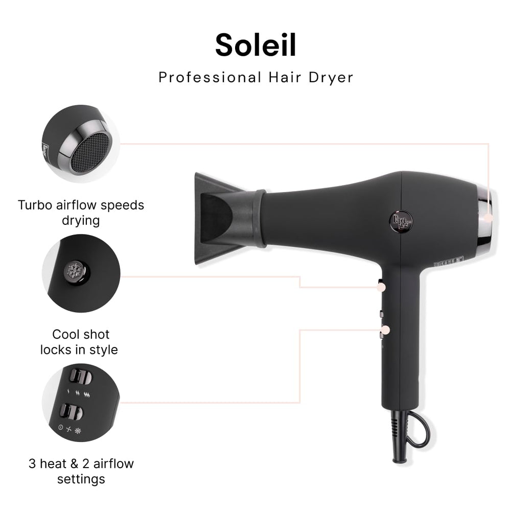 L'ANGE HAIR Soleil dryer with concentrator attachment for precise styling.