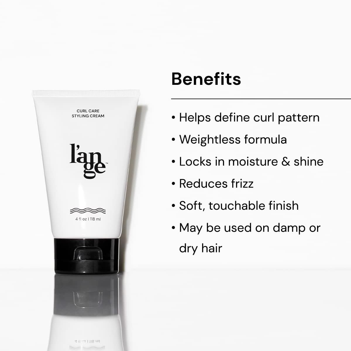 L'ANGE Hair Styling Cream adds shine to styled curls and waves.