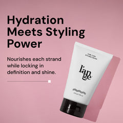 L'ANGE Hair Styling Cream on wet curls defining texture and reducing frizz.