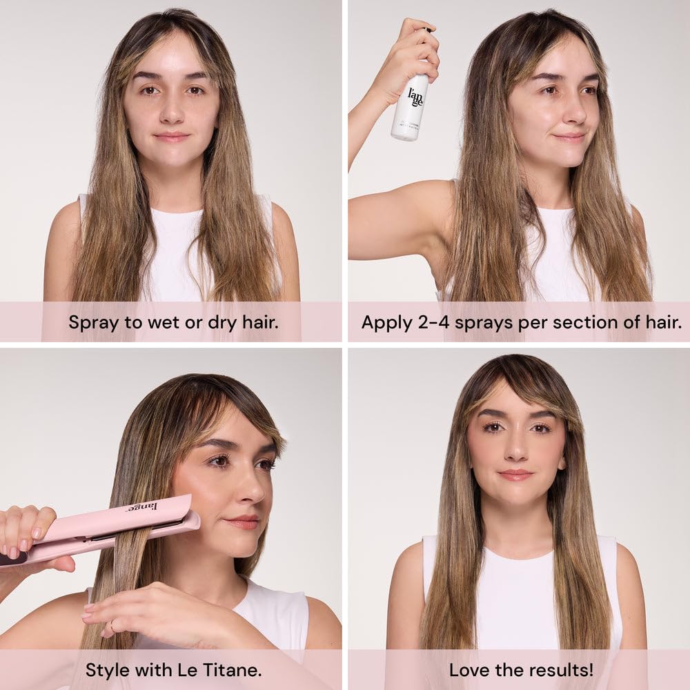 L'ANGE HAIR Bamboo and keratin formula nourishes hair during heat styling.