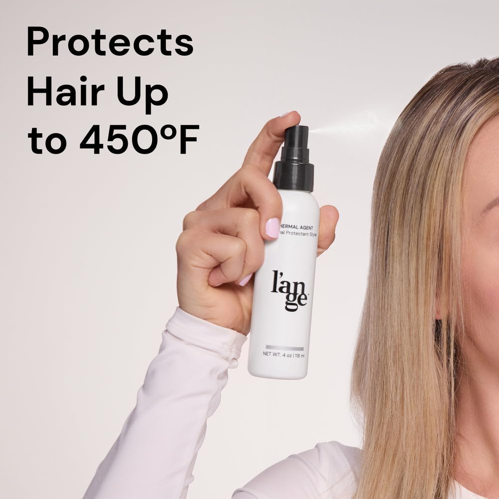 L'ANGE HAIR Heat-styling protection offers flexible, brushable hold.