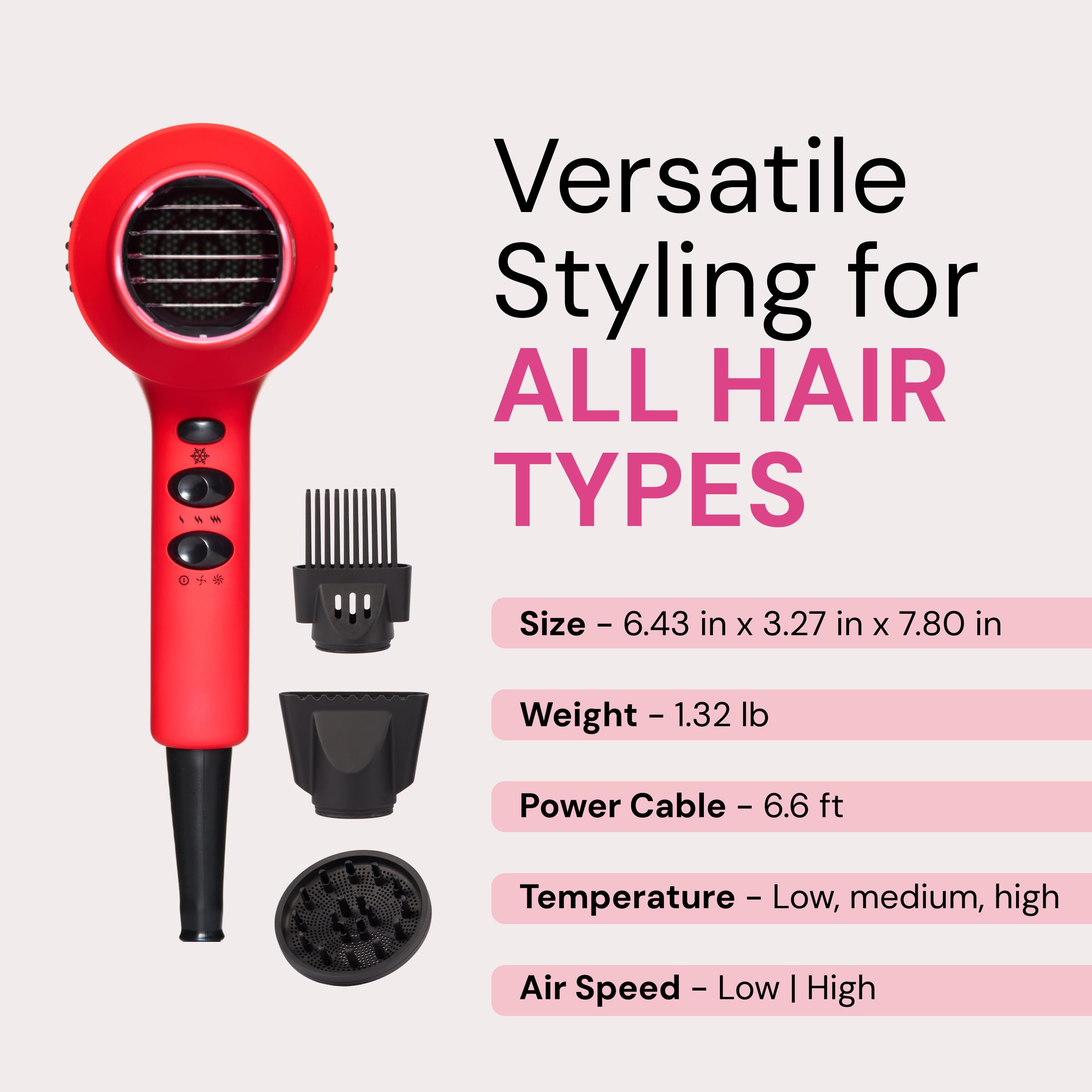 L'ANGE HAIR PowerStyle Ionic Turbo Dryer in-use demonstrating smooth, shiny results