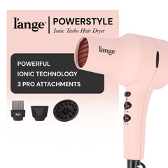 L'ANGE HAIR PowerStyle Ionic Turbo Hair Dryer ergonomic soft-touch handle delivers comfortable styling.