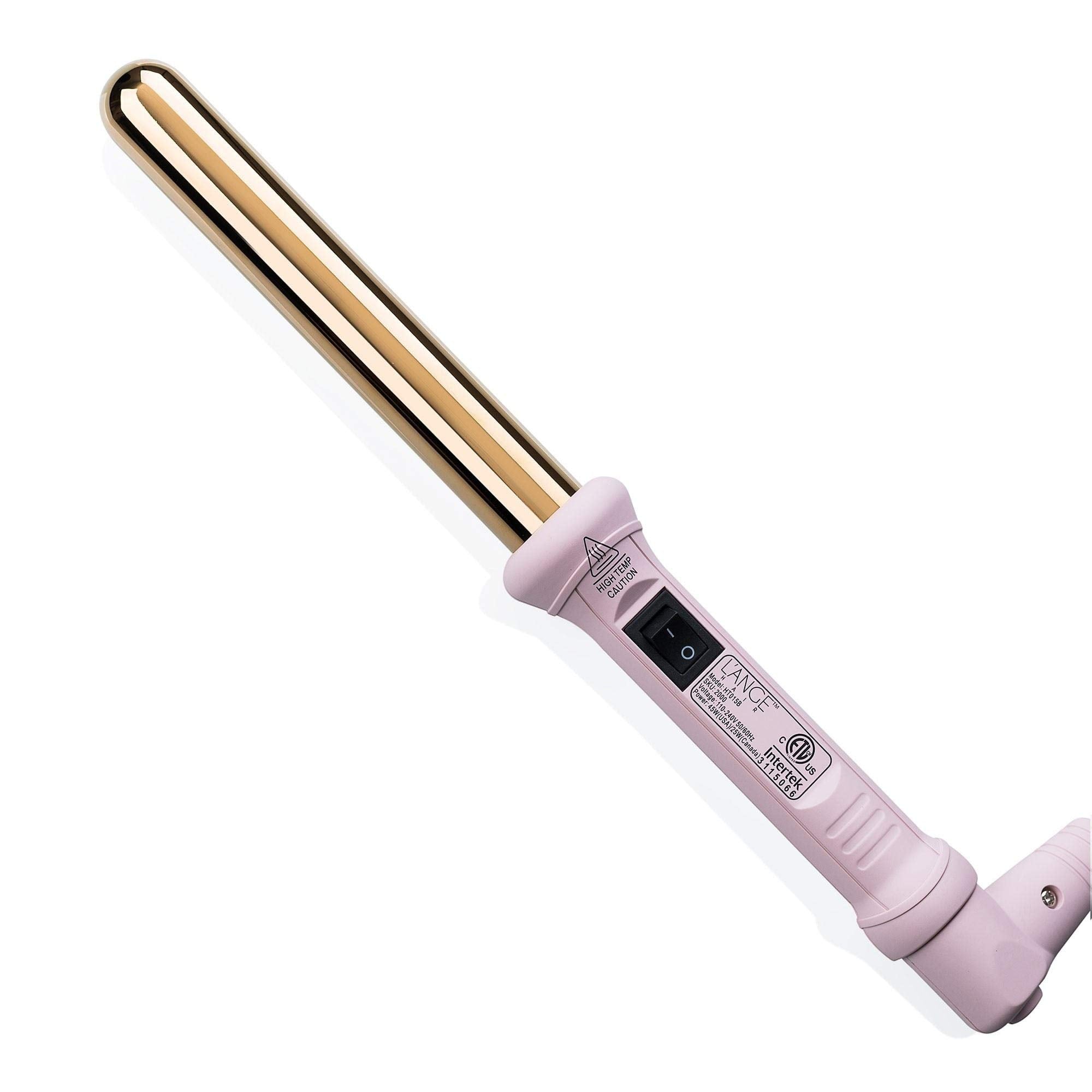L'ANGE HAIR Ondulé 25mm titanium barrel closeup showing smooth, frizz-free curls