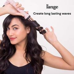 L'ANGE HAIR Ondulé 32mm curler heat setting demonstration at 410°F for customizable curls.