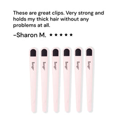 L'ANGE HAIR rubber sectioning clip blush color enables stylish, distraction-free parting.