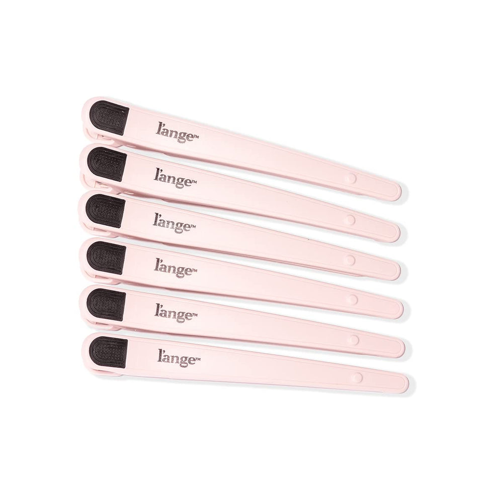 L'ANGE HAIR rubber sectioning clip closeup shows narrow tip for precise parting.