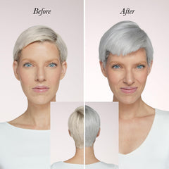 lange-hair violet-toning-shampoo-pump-dispensing shows easy, even application and luxe nourishment.