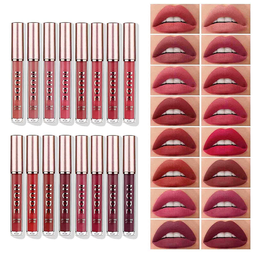 LANGMANNI matte liquid lipstick set packaging with a versatile color range for daily looks.