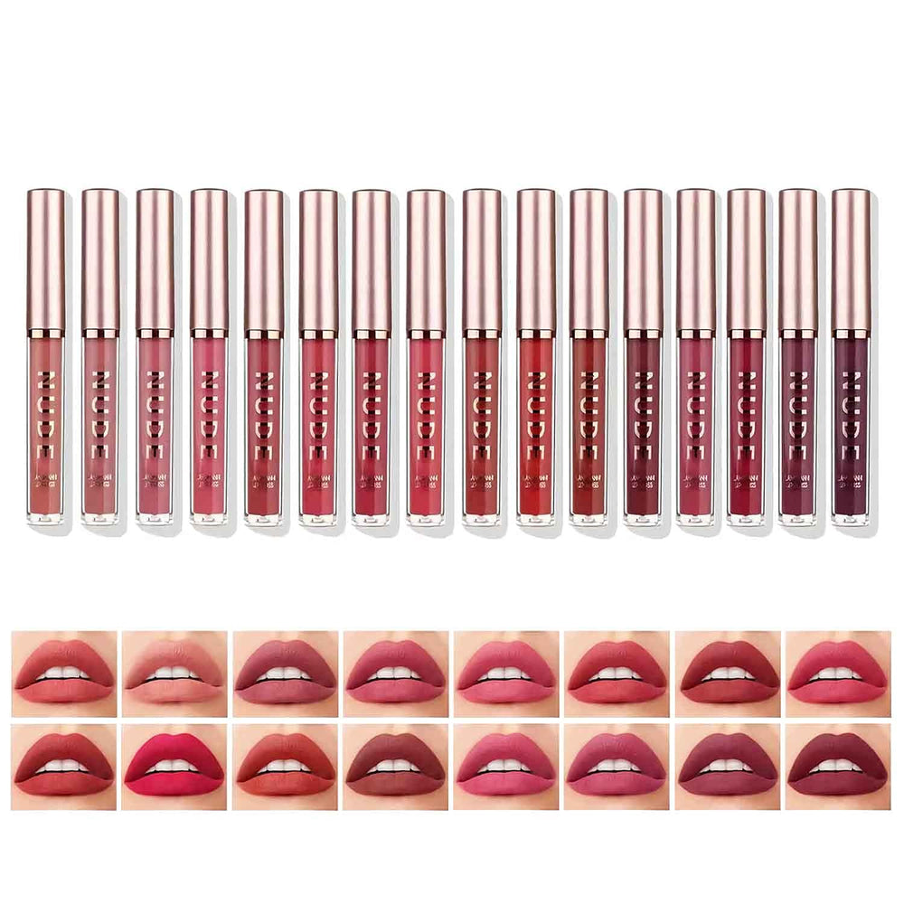 LANGMANNI matte lipstick swatches show rich pigments across the collection.