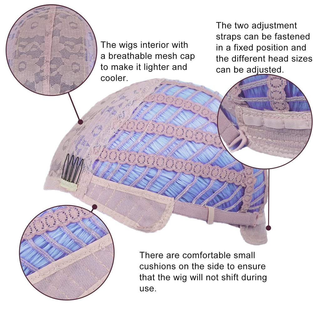 LANICE light blue short bob wig packaging shows ready-to-wear presentation for gifting.