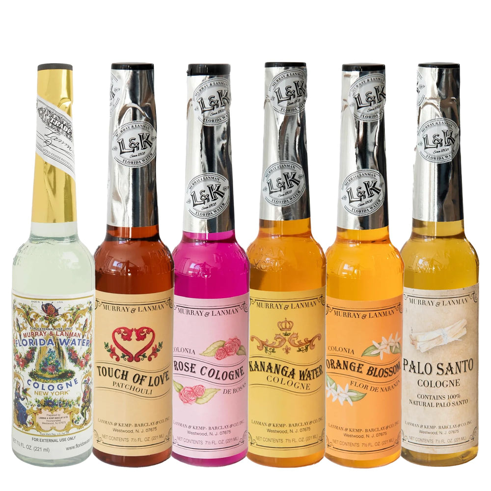 Lanman & Kemp Florida Water New York bottle pour for a refreshing spritz.