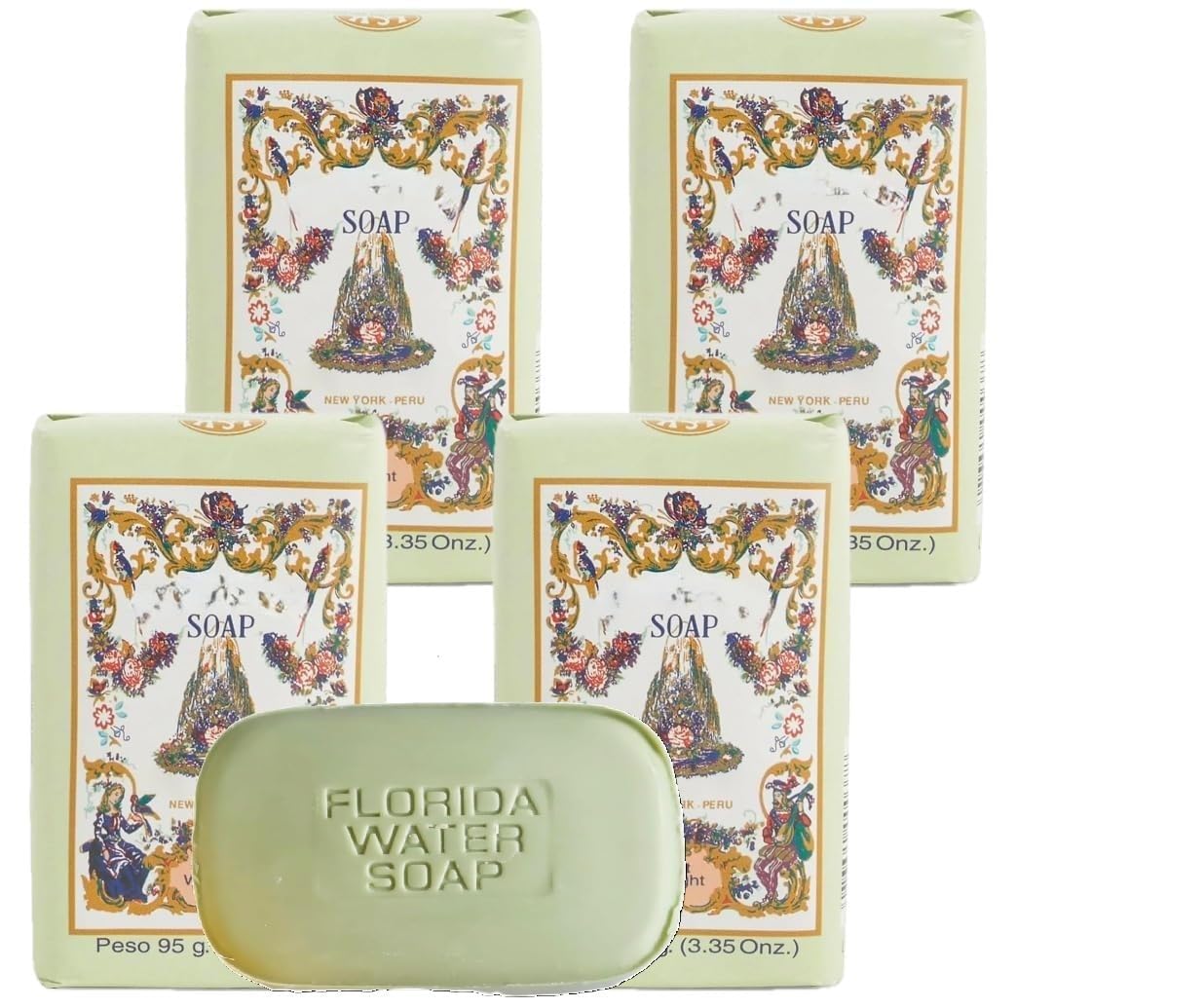 Lanman & Kemp Florida Water soap bar front label with classic fragrance-inspired design.