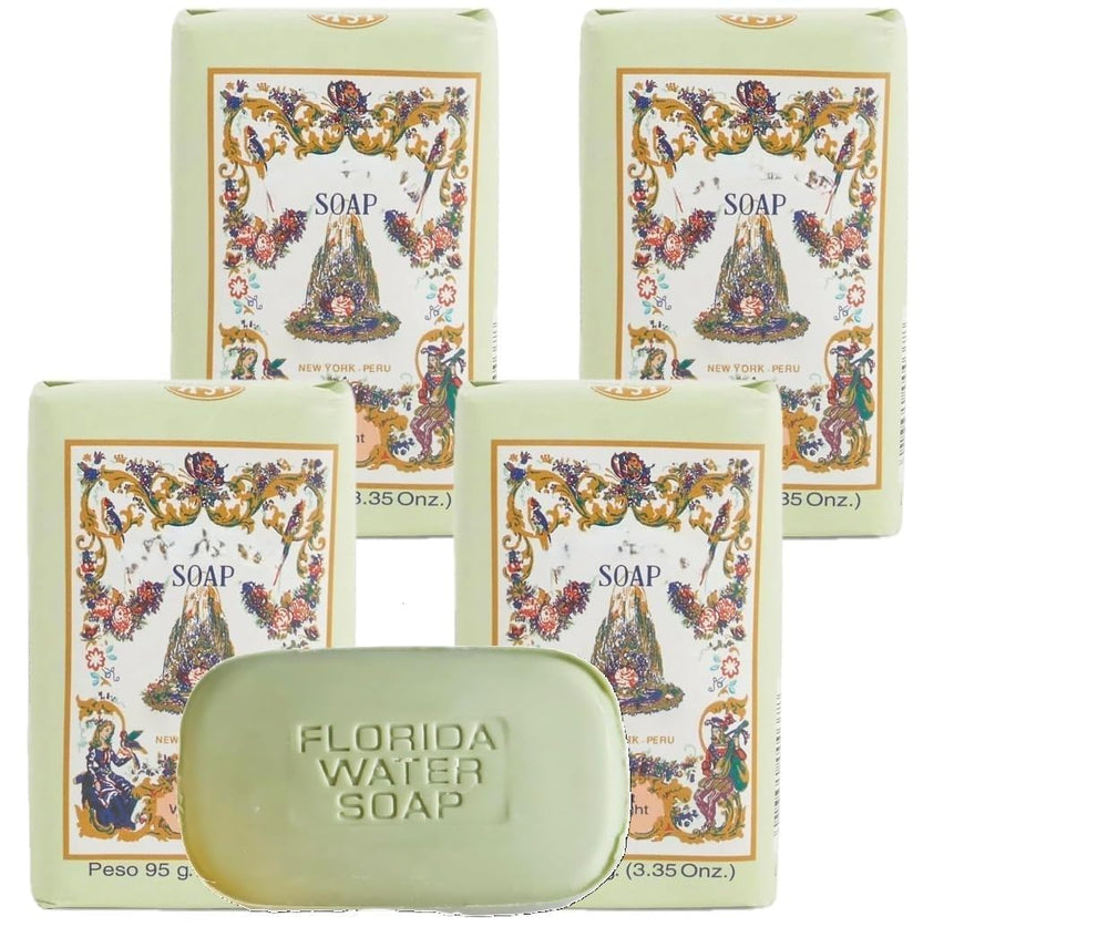 Lanman & Kemp Florida Water soap bar front label with classic fragrance-inspired design.