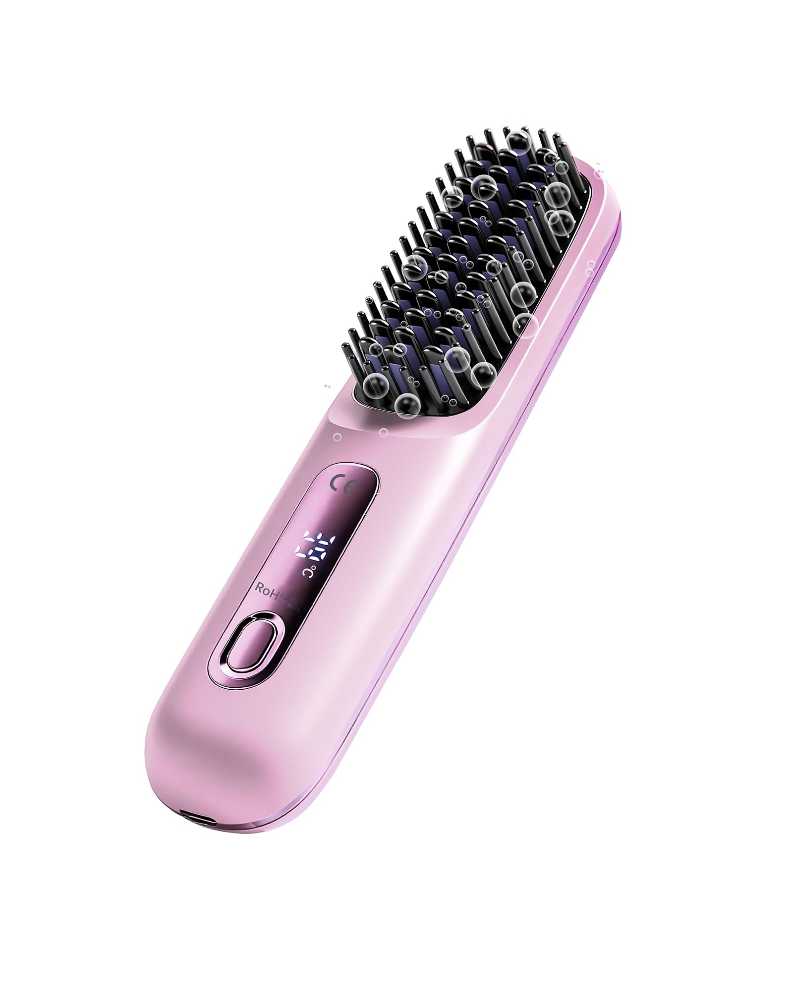 LANMAO Go Brush Pro cordless hair straightener brush for portable styling on the go.