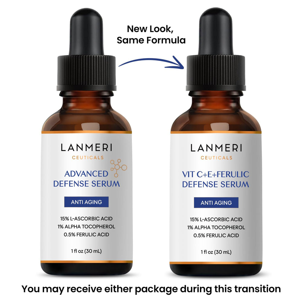 Lanmeri Ceuticals amber bottle closeup signals oxidation resistance and preserved potency.