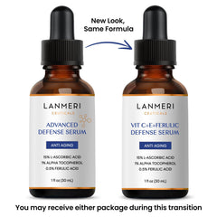 Lanmeri Ceuticals amber bottle closeup signals oxidation resistance and preserved potency.