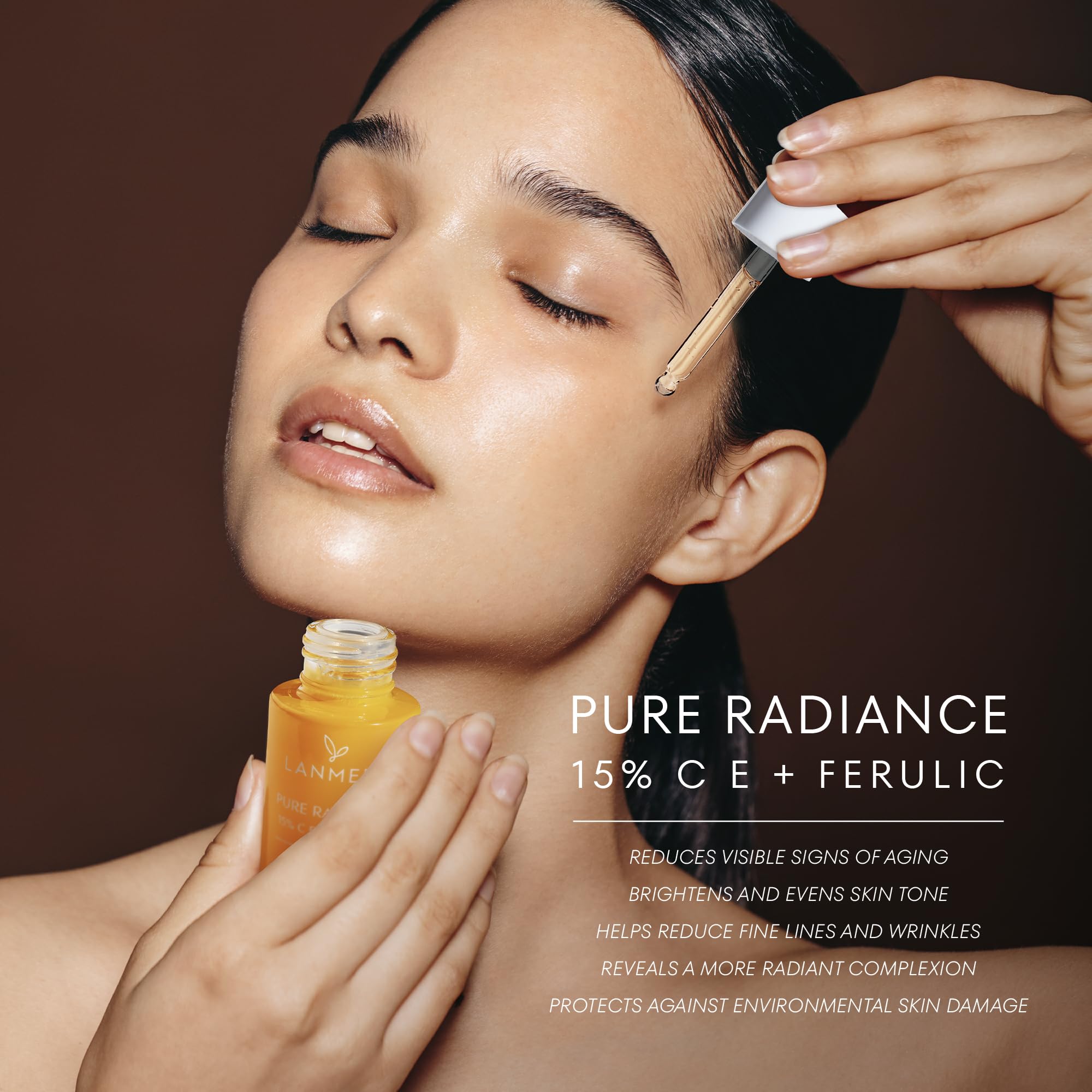 Lanmeri ferulic acid ingredient visual emphasizing antioxidant protection.