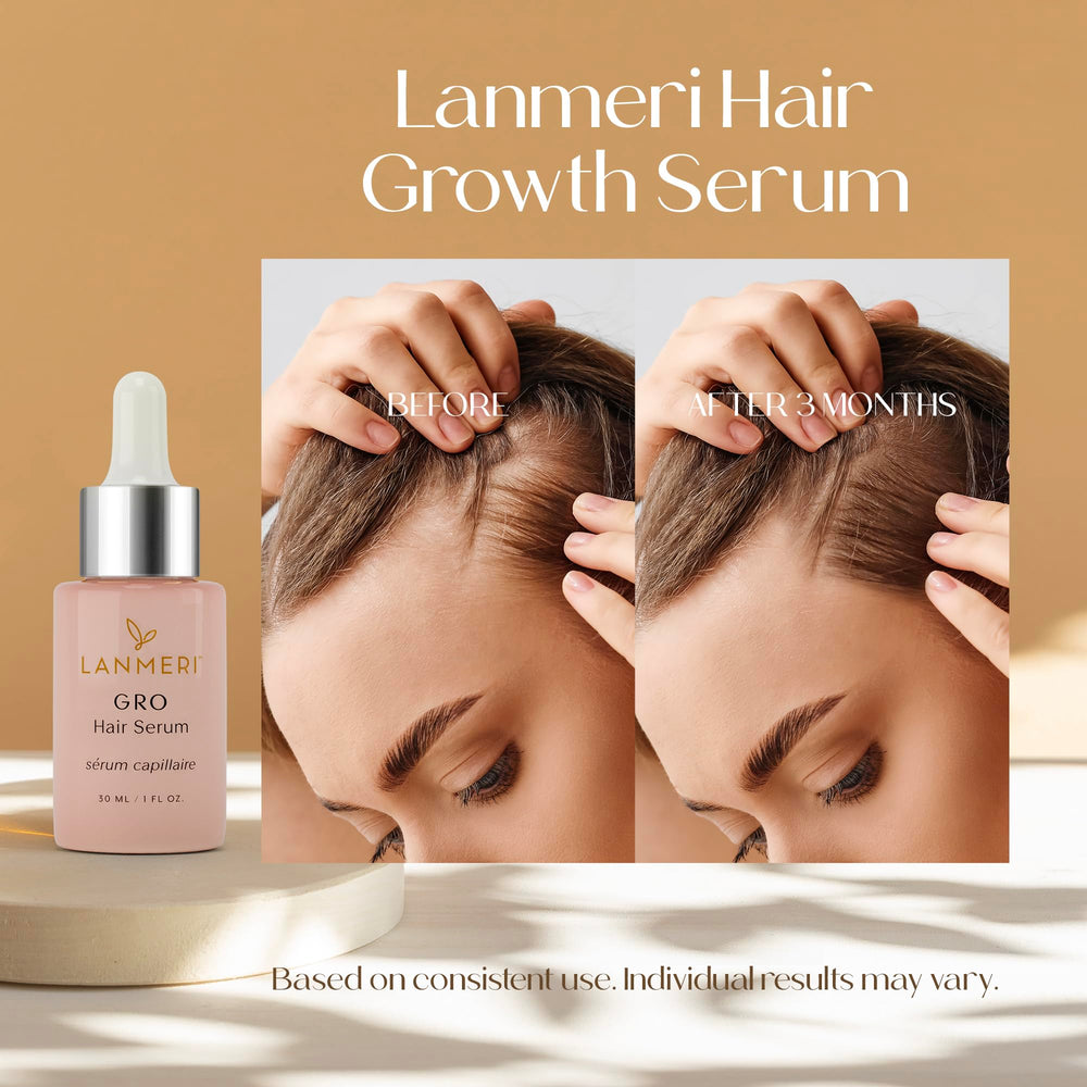 Lanmeri serum dropper closeup enables precise scalp application for targeted care