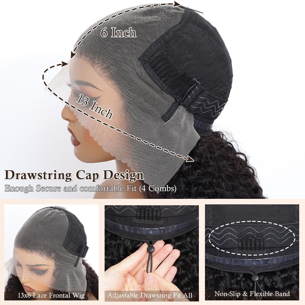 Lannaax HD lace front wig on head with breathable fit.