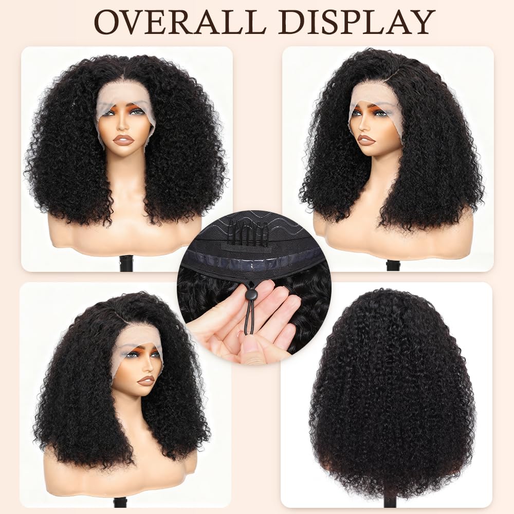 Lannaax 250-density curly wig side-part view enables versatile styling.
