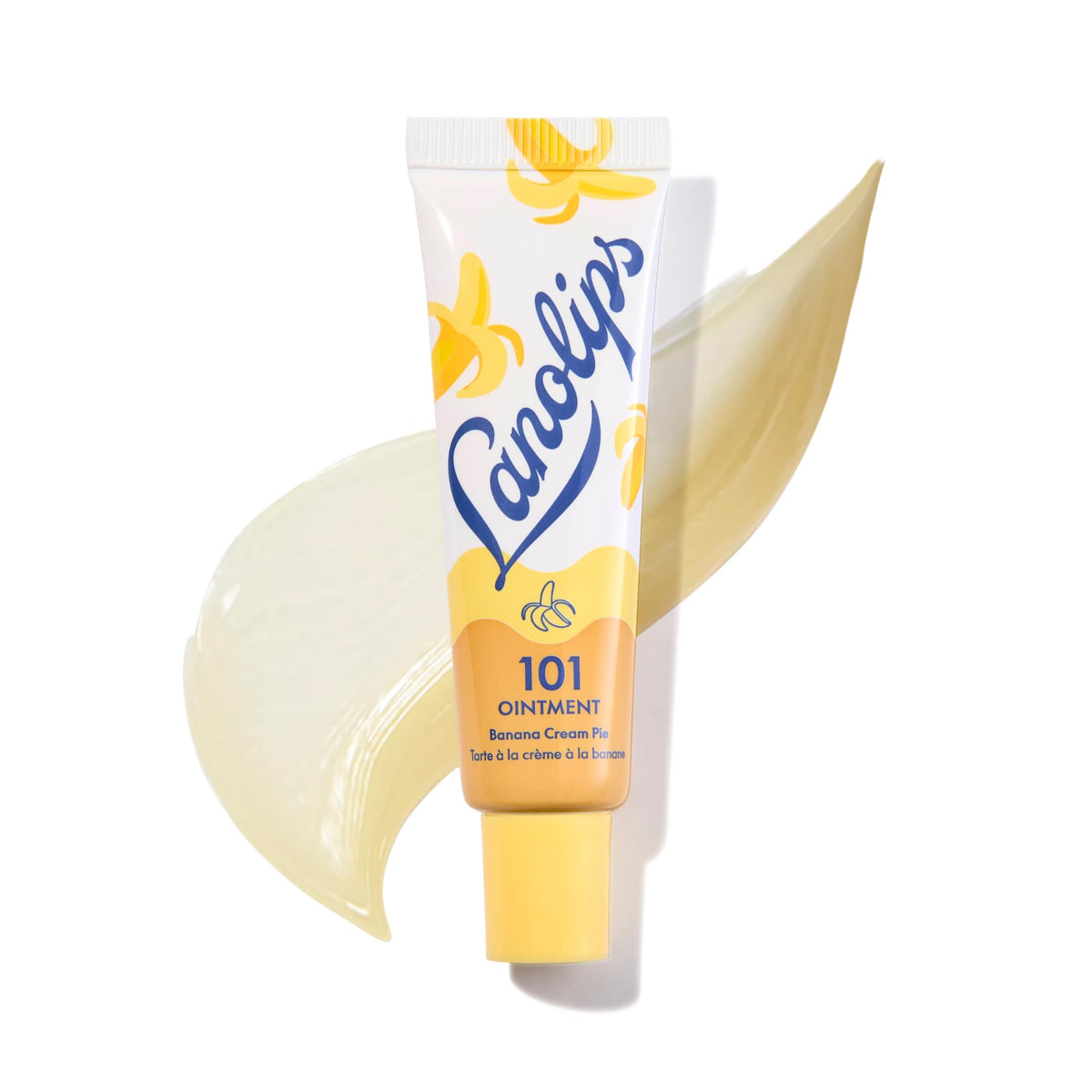 Lanolips 101 Ointment Banana Cream Pie tube front for smooth hydrated lips