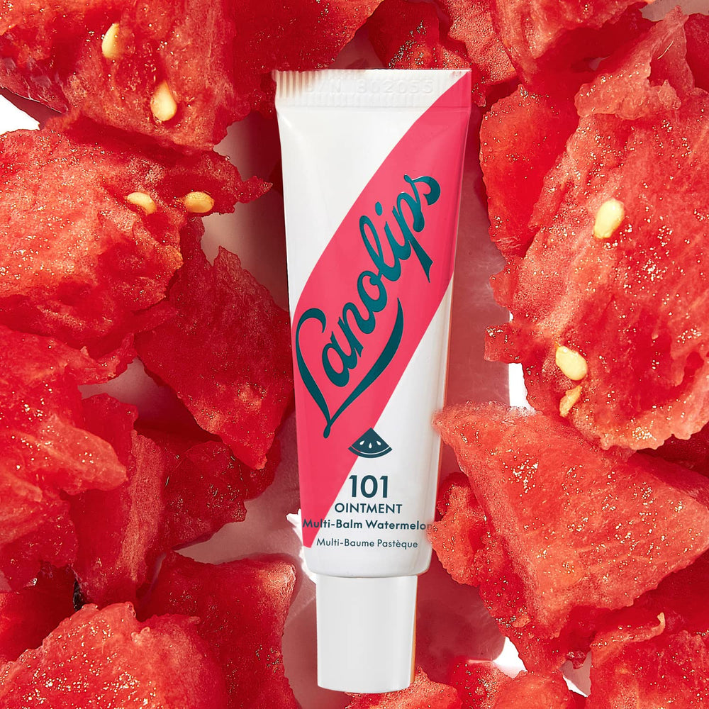 Lanolips 101 Ointment dry-skin application reveals hydration on patches