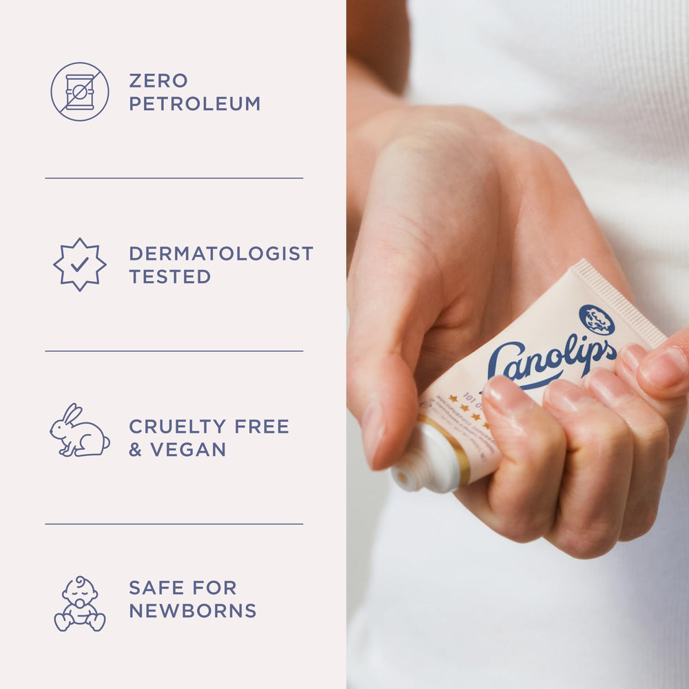 Lanolips 101 Ointment nursing/breast care use showing gentle, safe versatility.
