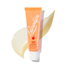 Lanolips 101 Ointment Peach lip balm tube delivering long-lasting lip hydration.