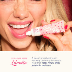 Close-up texture of Lanolips 101 Ointment shows rich, buttery slip for lips.