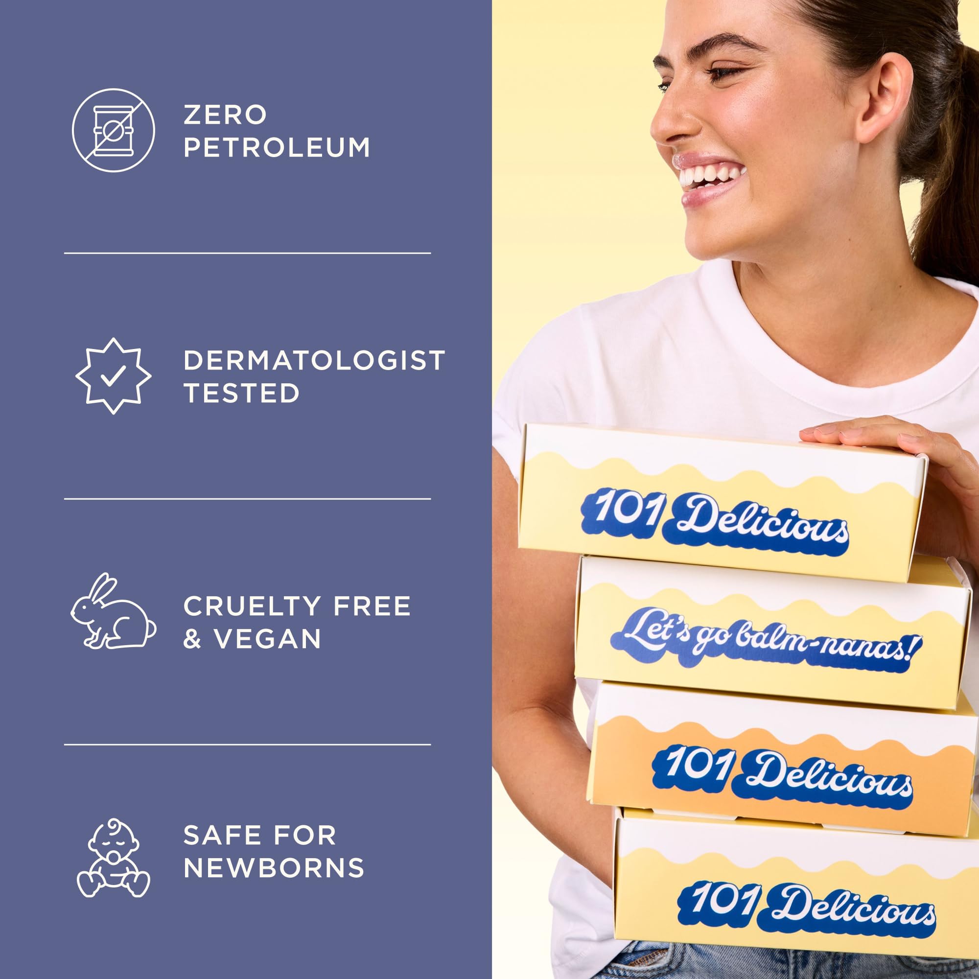 Cruelty-free logo and clean formula emphasize ethical lip care.