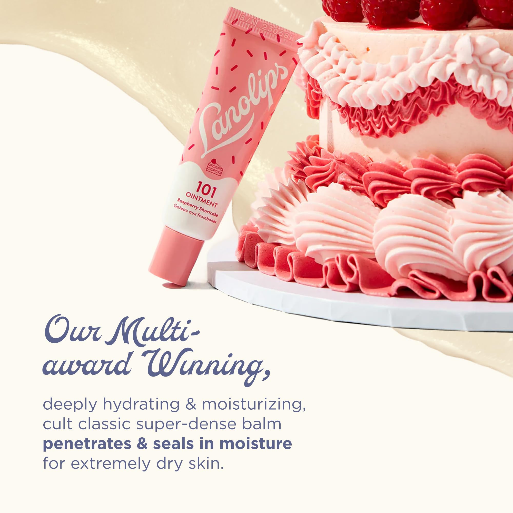 Lanolips 101 Ointment Raspberry Shortcake in use for daily hydration and comfort.