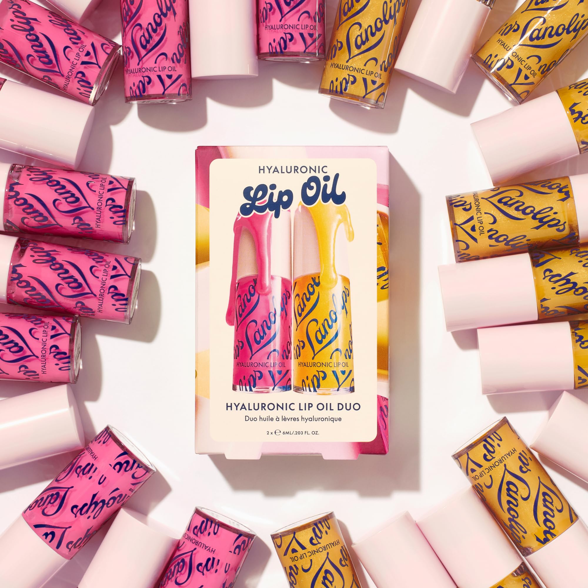 Lanolips cruelty-free lip oil packaging highlights clean, dermatologist-tested formula.