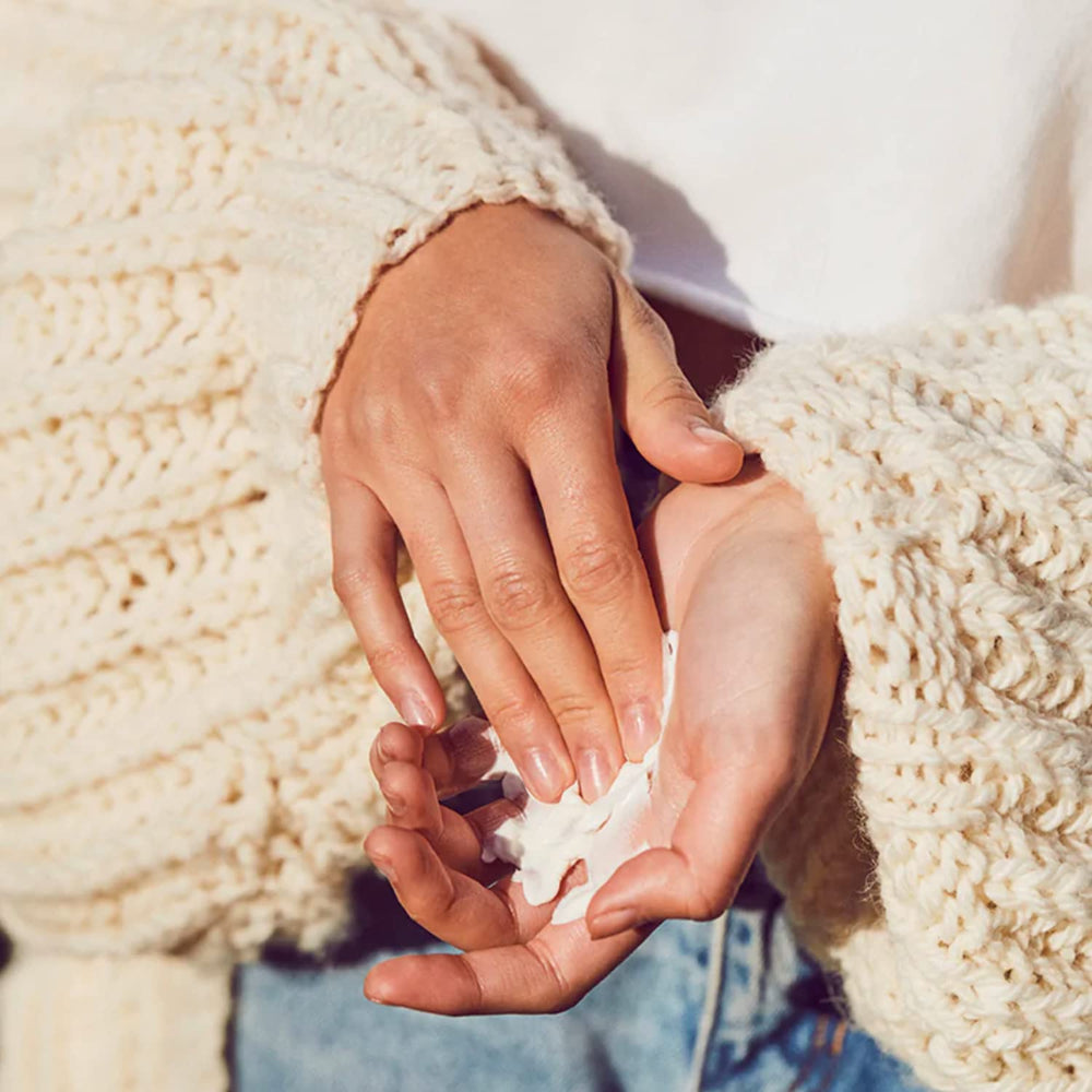 Lanolips Hand Cream Rose application rub shows quick absorption and non-greasy finish