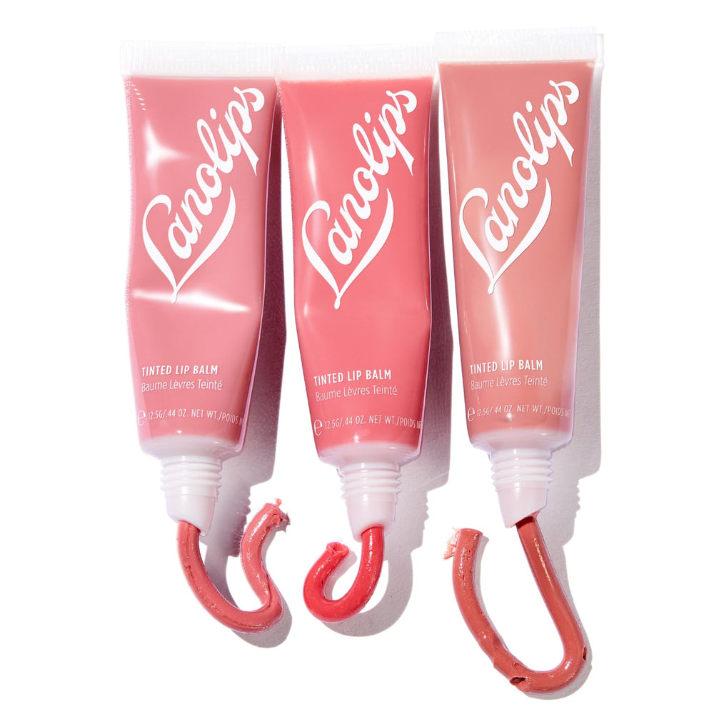 Lanolips Lip Tint Rose radiance close-up showcases healthy glow and smooth lips.