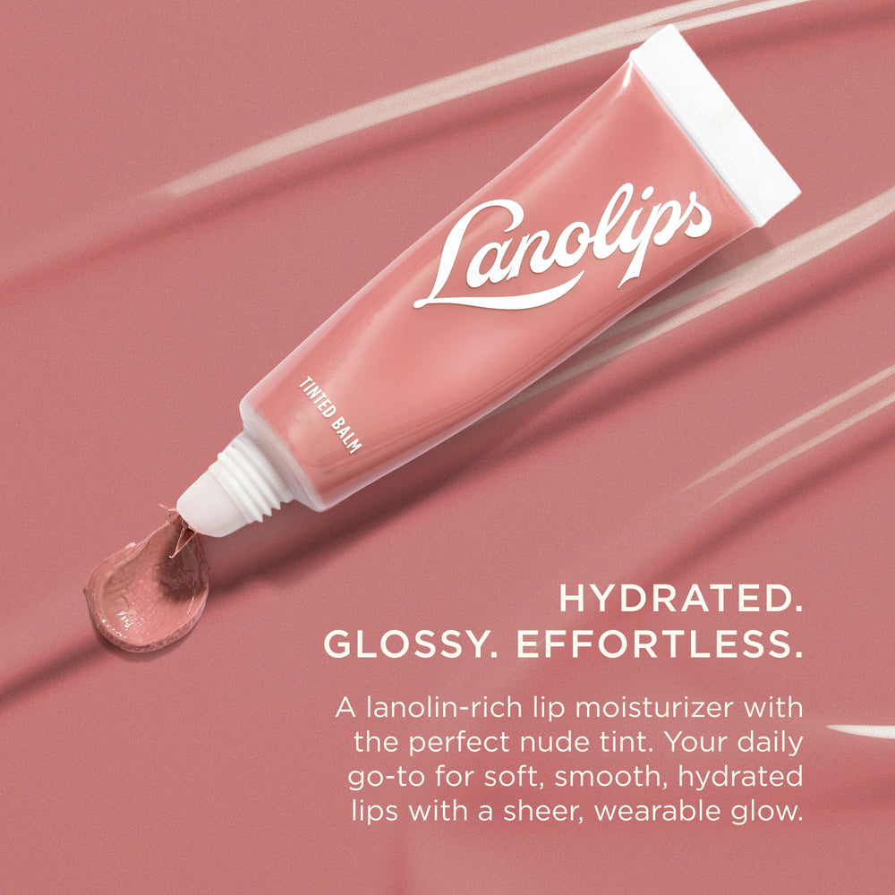 Lanolips Tinted Lip Balm application coats lips with creamy color.