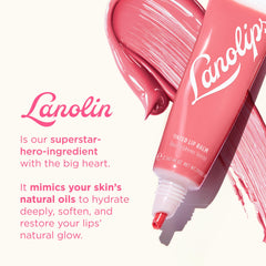 Lanolips Tinted Lip Balm jar close-up highlights creamy texture.