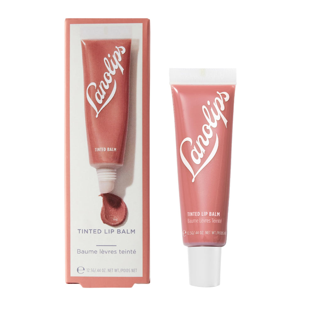 Lanolips Tinted Lip Balm packaging shows compact moisture on the go.