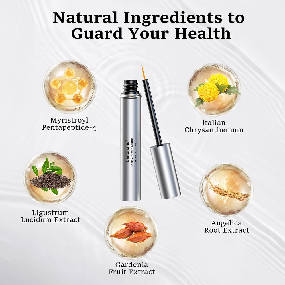 Lanonano Lash Serum brush-application shows clean line along lash base.