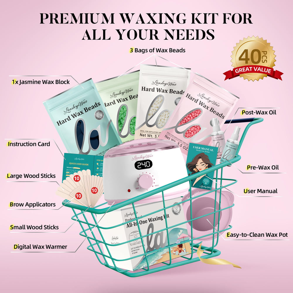 LANSLEYWAX kit supports face and brow waxing with gentle, controlled results.