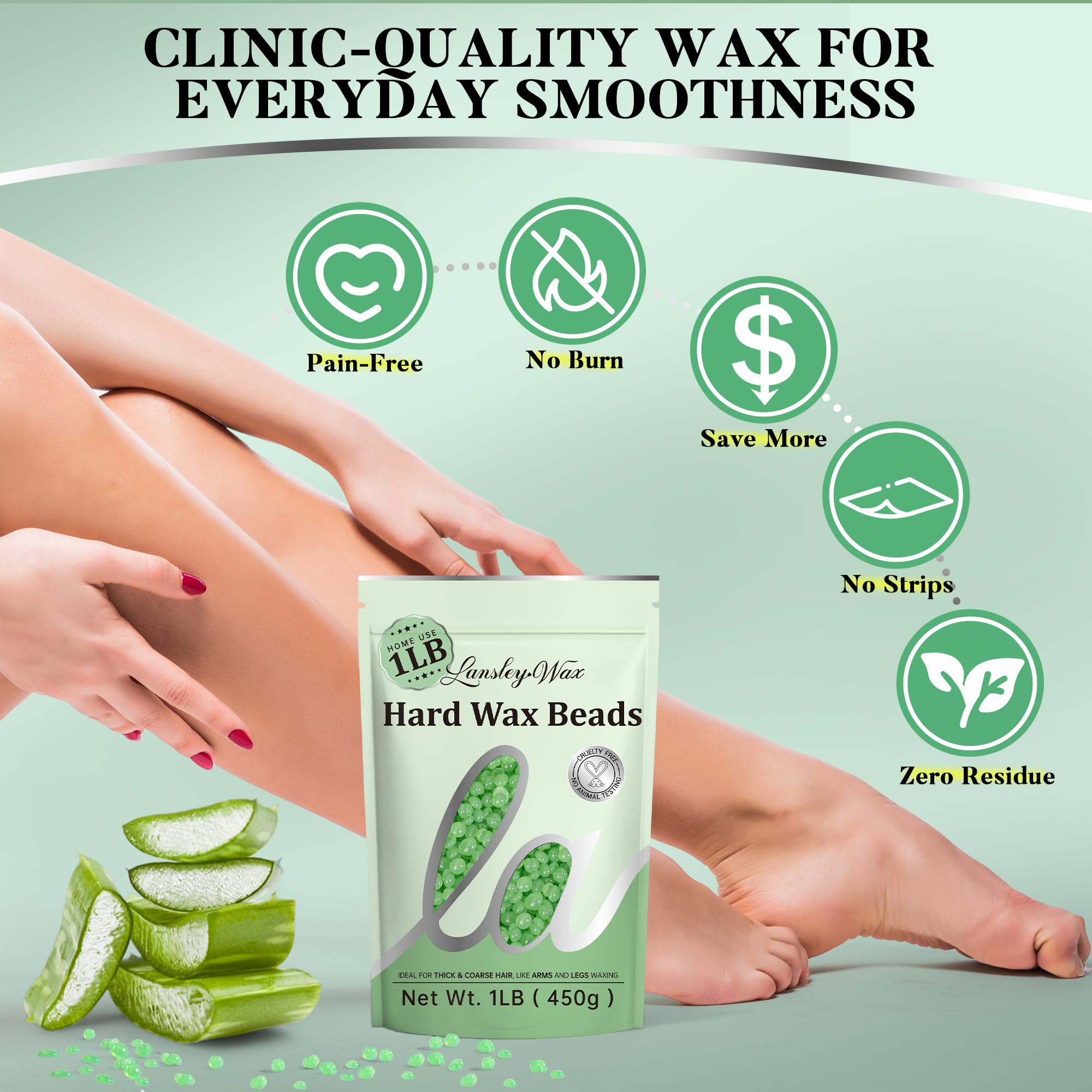LANSLEYWAX Full-body waxing zones including face, legs, arms, chest, back in one solution.