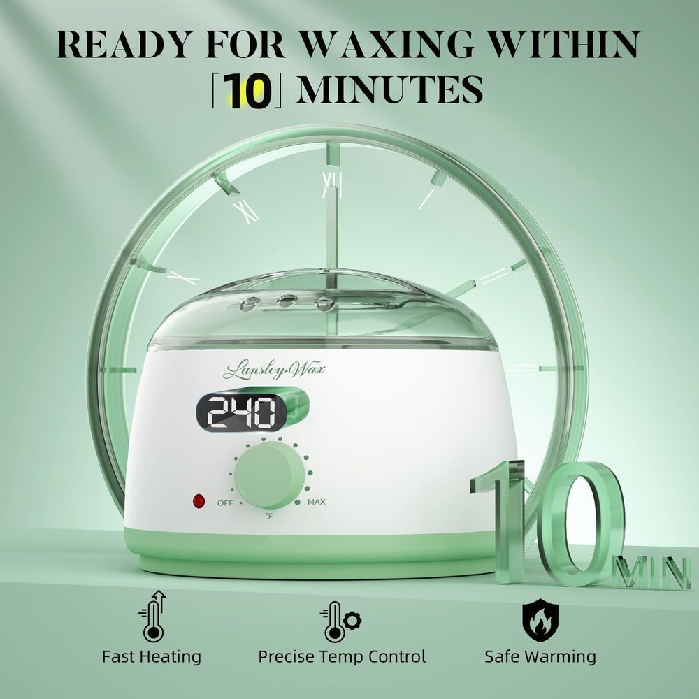 LANSLEYWAX LED temperature display enables precise heat control during waxing.