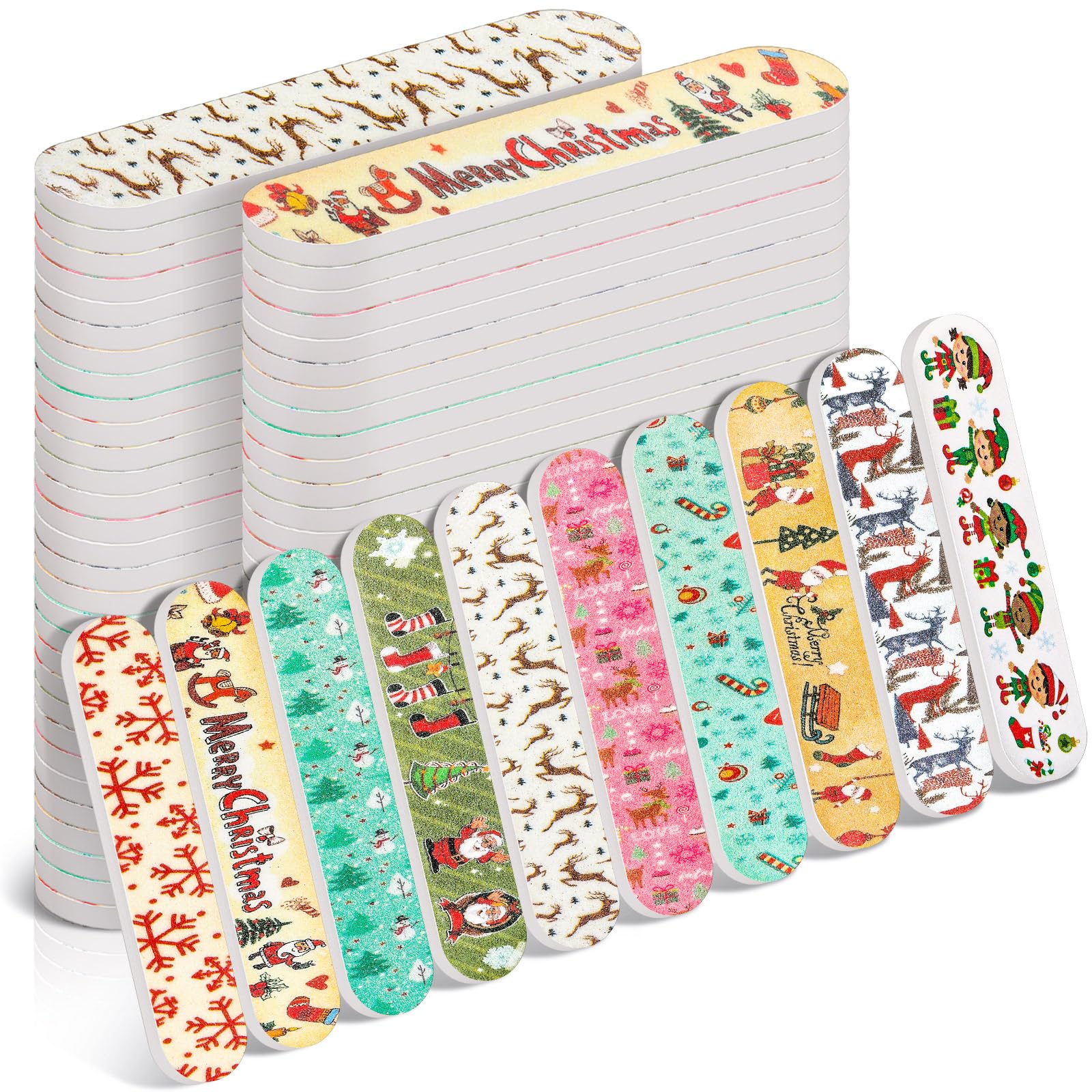 Lanties Christmas nail files 50-pack: compact bulk grooming for gifts