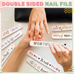Lanties double-sided nail file surfaces enable precise shaping.